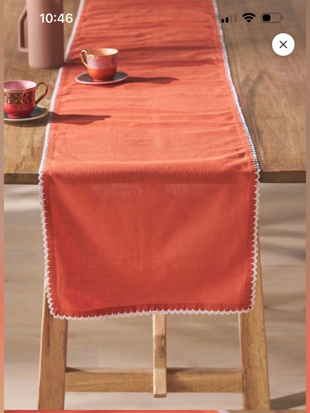 NWT Anthropologie Ric Rac Cotton Table Runner